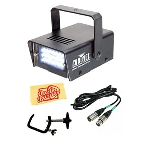 Chauvet Mini Strobe LED Bundle with 10-Foot DMX Cable, C-Clamp, and Polishing Cloth: Electronics