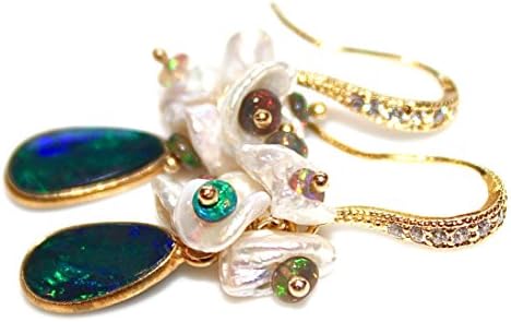 Australian Black Opal Earrings