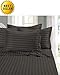 Elegant Comfort #1 Rated Bed Sheet Set on Amazon - Silky Soft - 1500 Premier Hotel Quality Luxurious Wrinkle, Fade, Stain Resistant 6-Piece Stripe Bed Sheet Set, Queen Gray