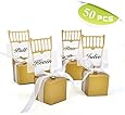 (Price/50 Pcs)Idoo Miniature Gold Chair Favor Box with Heart Charm & Ribbon