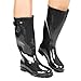 Twisted Women’s Rubber Rain Boots | Ladies, Knee High, Jelly Lined Water Resistant, Black, 9