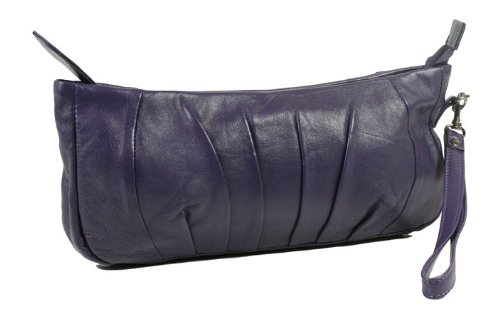 Große Abendtasche / Handtasche / Clutch in Echt-Leder in lila
