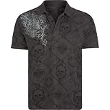 POINT ZERO Double Cross Mens Polo - Charcoal