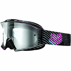 Fox Racing Main Geo Men's Dirt Bike Motorcycle Goggles Eyewear w/ Free B&F Heart Sticker Bundle - Black/Pink/Clear