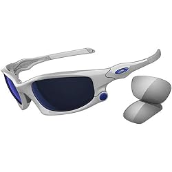 Oakley Split Jacket Adult Asian Fit Sport Racewear Sunglasses - Polished White/Ice Iridium and Light Grey