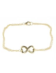 Sterling Silver 7" Extension Infinity Figure 8 Heart-Designed Necklace