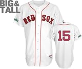 Dustin Pedroia Jersey: Big & Tall Majestic White Authentic Boston Red Sox Jersey with Fenway Park 100th Year Anniversary Patch