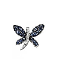 Blue Sapphire & Diamond Brooch