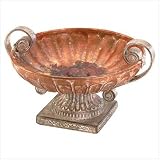 Antiqued Rose w/ Handle Ceramic Compote Fruit Bowl