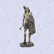 Brave warrior statue w bear hide Indian style sculpture