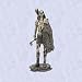 Brave warrior statue w bear hide Indian style sculpture