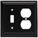 Franklin Brass Architectural (1-Pack) Single Switch/Duplex Combo Matte Black 2-Gang Combination Wall Plate Electrical Outlet Covers 64213