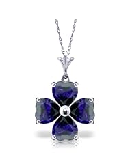 14K Gold Heart-shaped Natural Sapphire Pendant Necklace