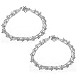 Gift for Her Indian Foot Jewellery Silver Ankle Bracelet Pairs 10 inches