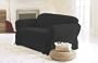 3 Pieces Solid Black Suede Couch/sofa Cover with Loveseat and Chair Slipcover