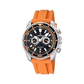 Festina - F16574/2 - Montre Homme - Quartz Chronographe - Bracelet Caoutchouc Orange