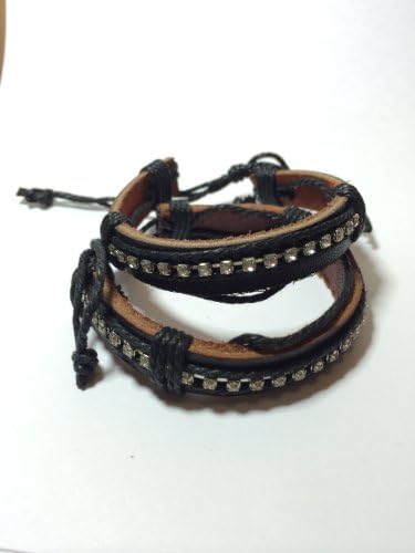 Rhinestone Leather Bracelet
