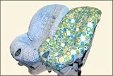 Reversible Toddler Car Seat Cover - Bubble Dot Blue - Cuter Than A Ducks Butt