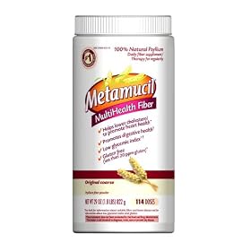 Metamucil MultiHealth Fiber Original Coarse Psylium Fiber Powder, 114-Dose Bottle
