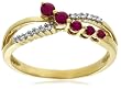 10k Yellow Gold Ruby and Diamond Journey Ring