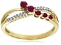 10k Yellow Gold Ruby and Diamond Journey Ring