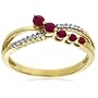 10k Yellow Gold Ruby and Diamond Journey Ring