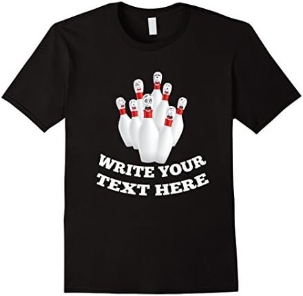 Men's Bowling Pins Scared Knocked Down Ball Write Your Text Shirt Large Black