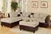 Bobkona 3-Piece Hungtinton Sectional Sofa Set with Ottoman Reversible in Mushroom Color