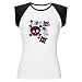 Artsmith, Inc. Women's Cap Sleeve T-Shirt Psychedelic Punk Girl Skulls Peace Symbol