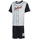 Majestic Detroit Tigers Toddler Navy Blue Pinstripe 2-Piece Uniform Short Set (4)