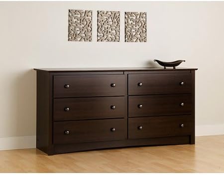 Prepac Edenvale 6-Drawer Dresser, Espresso