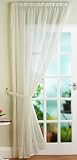 White Dotty - Taped Top - Net Voile Curtains - 59 x 90