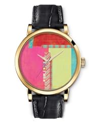 SPRAWL Aanalog Fashion Series Gold Ladies Watches of Genuine Black Leather Strap,Unique Wrist Watch for Women Girls Designed with Bars of different designs