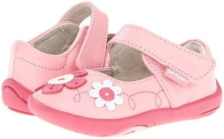 New Pediped Grip n Go Sadie Pink Leather Mary Jane with Flowers Toddler Girls Shoes