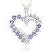 Sterling Silver Tanzanite and Diamond Heart Pendant (0.01cttw, I-J Color, I2-I3 Clarity), 18