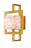 Corbett Lighting 65-11 Moderne 1 Light Wall Sconce in Champagne Leaf with Genuine Mother of Pearl glass
