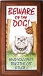 Beware of the dog, and you can't trust the cat either gift humorous framed print