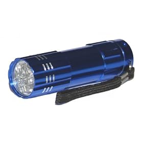 Keystone 9B 9-LED Compact Aluminum Flashlight with Batteries, Blue
