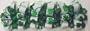Set of Six Neon Green with Beads Hair Bow on French Barrette for Women and Teens