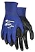 MCR Safety Gloves N9696L Ninja Lite Work Gloves 18 Gauge Blue Nylon Shell Polyurethane (PU) Coated Palm and Fingertips, Black/Blue, Large