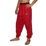 Mens NCAA Georgia Bulldogs Plaid Cotton Sleepwear / Pajama Pants - Red & Black (Size: L)