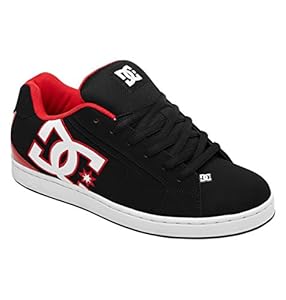 DC Men's Net Sneaker,Black/White/True Red,7.5 M US