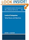 Lexical Categories: Verbs, Nouns and Adjectives (Cambridge Studies in Linguistics)