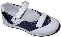 Narturino Torrens 001 2003455 01, M&auml;dchen Ballerinas, wei&szlig;/rot oder wei&szlig;/blau