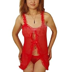 Buy Ladies Sexy Lingerie: Transparent Babydoll and G-String Panties Set - one size fits all by lingerie set