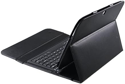 TPCROMEER Wireless Bluetooth Silicone Keyboard Stand Protective PU Leather Case Cover for Samsung Galaxy Tab 4 10.1 10.1" 10.1 Inch Samsung T530/T531 Tablet - Black