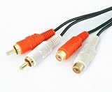 5Ft. Professional Grade 2-RCA Male to 2-RCA Female Cable, Audio Extension Cable