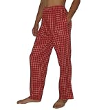 Mens MLB Houston Astros Plaid Cotton Thermal Sleepwear / Pajama Pants - Red (Size: XL)