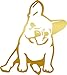 ANGDEST French Bulldog KUTE (Metallic Gold) (Set of 2) Premium Waterproof Vinyl Decal Stickers for Laptop Phone Accessory Helmet Car Window Bumper Mug Tuber Cup Door Wall Decoration