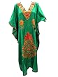 Green Embroidered Kaftan Nighty Wear Silk Caftan